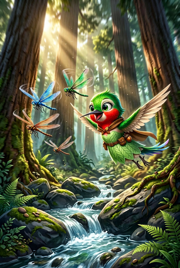 A lightning-fast hummingbird learning to enjoy the moment.